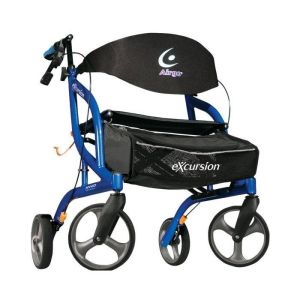 AIRGO® Excursion Rollator XWD in Pacific Blue, extra light walker that supports up to 180 kg