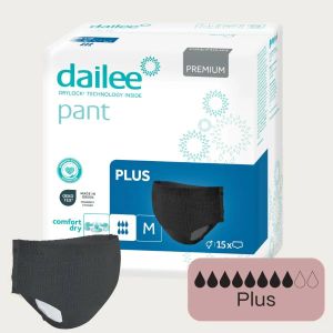 Dailee Lady Pants Plus Black, incontinence pants