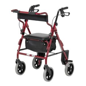 2-in-1 Rollator and Transit Chair - Days, Red