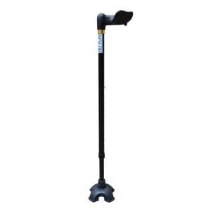 Ergonomic Quad Cane with Fisher Handle, comfortable walking stick