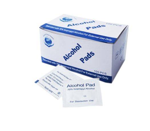 Alcohol Prep Pads. disinfectant wipes