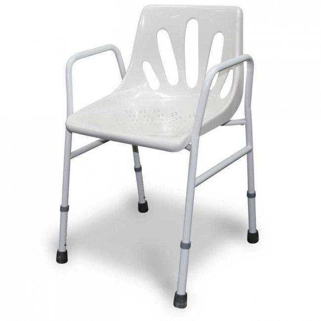 BetterLiving Aluminium Shower Chair, shower chair with arms and back ideal for elderly and disabled