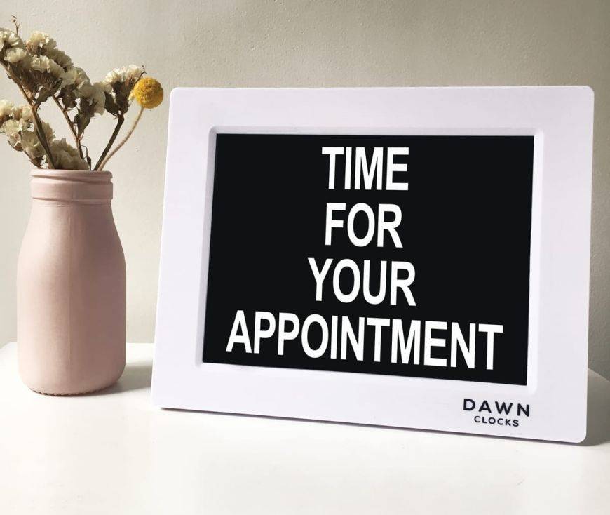 Dementia, Calendar & Reminder Clock - Dawn Clocks, appointment reminder