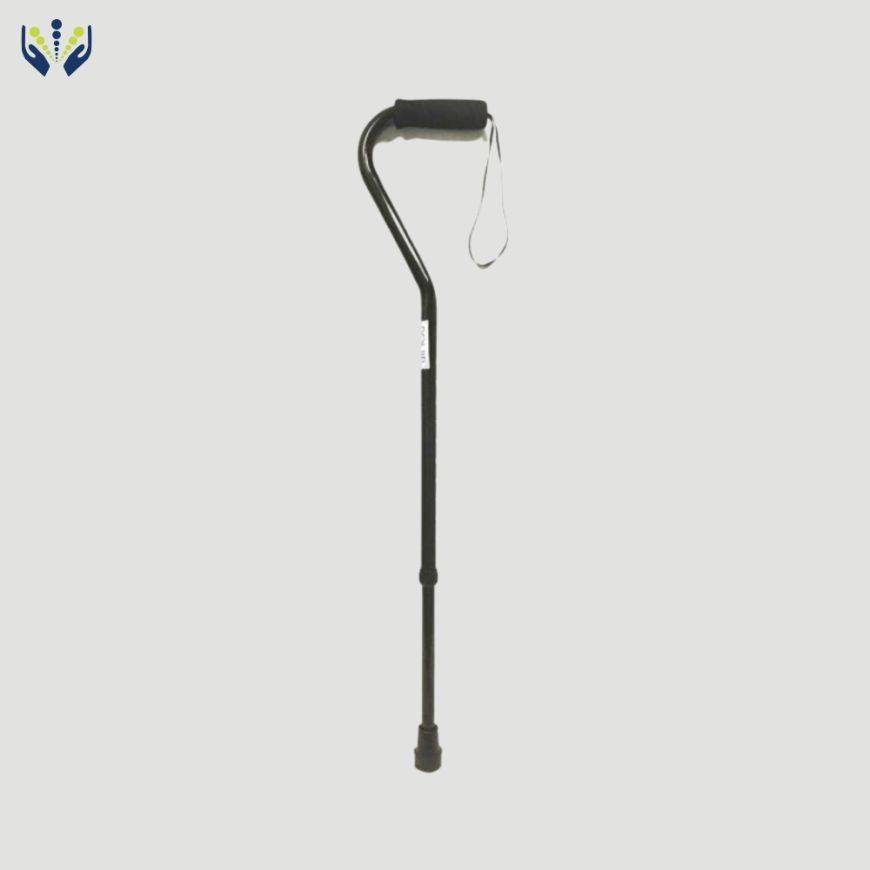 Height-adjustable offset cane - walking stick for extra support and stability