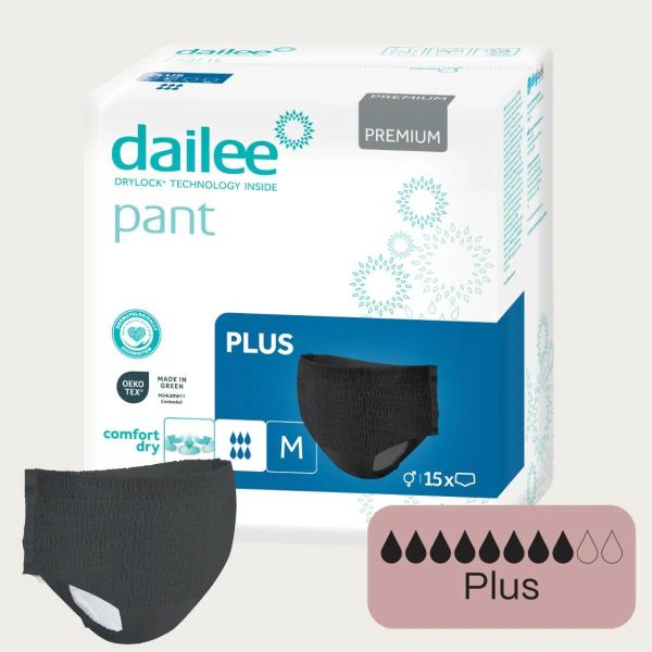Dailee Lady Pants Plus Black, incontinence pants