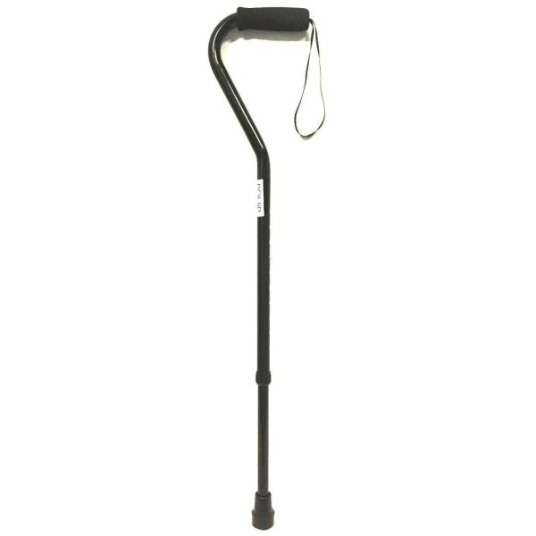 Height-adjustable offset cane - walking stick for extra support and stability