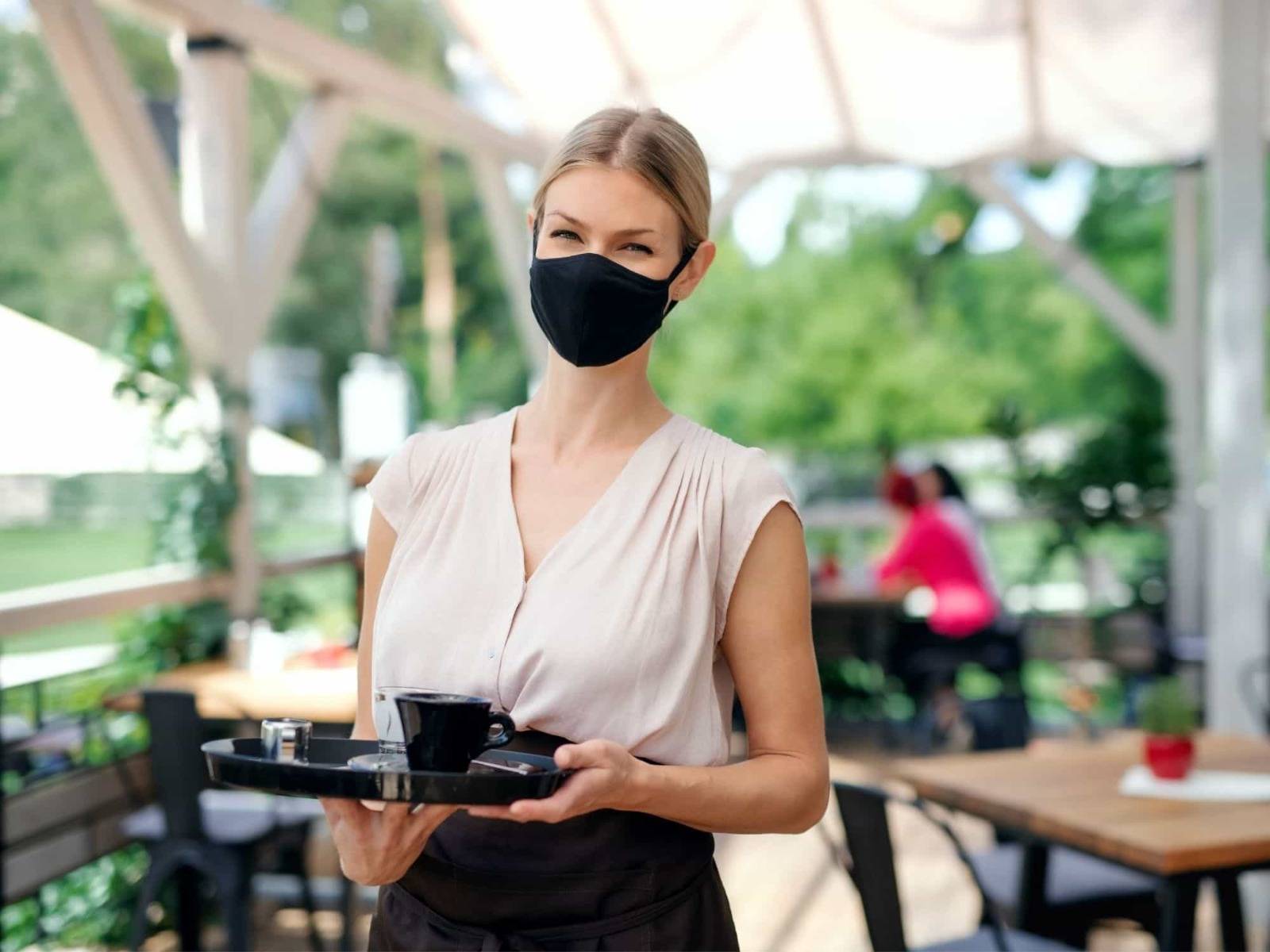 Hospitality staff with facemask