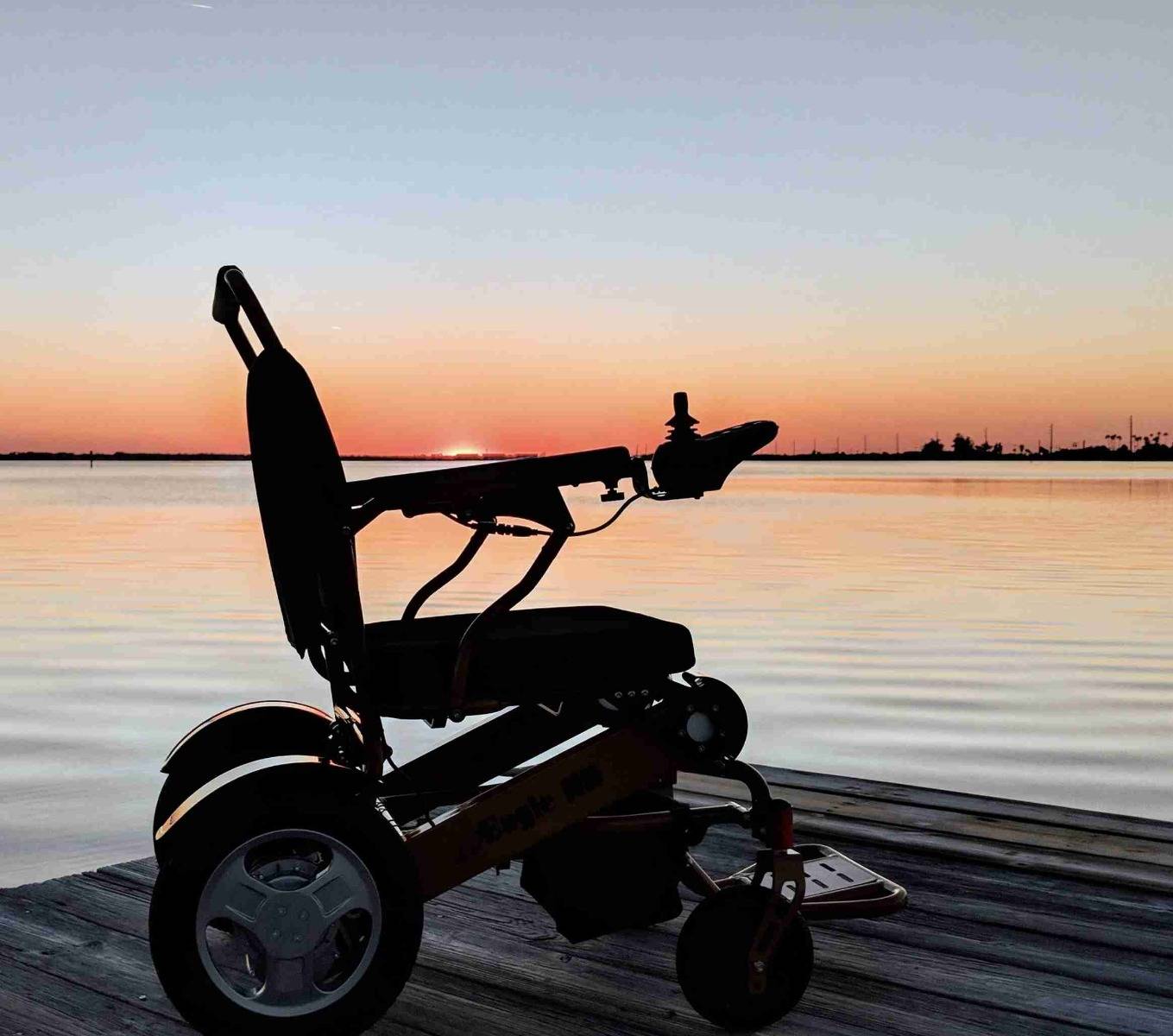 Electric Wheelchair on jetty