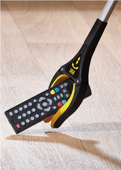 Reacher can pick up items from the floor