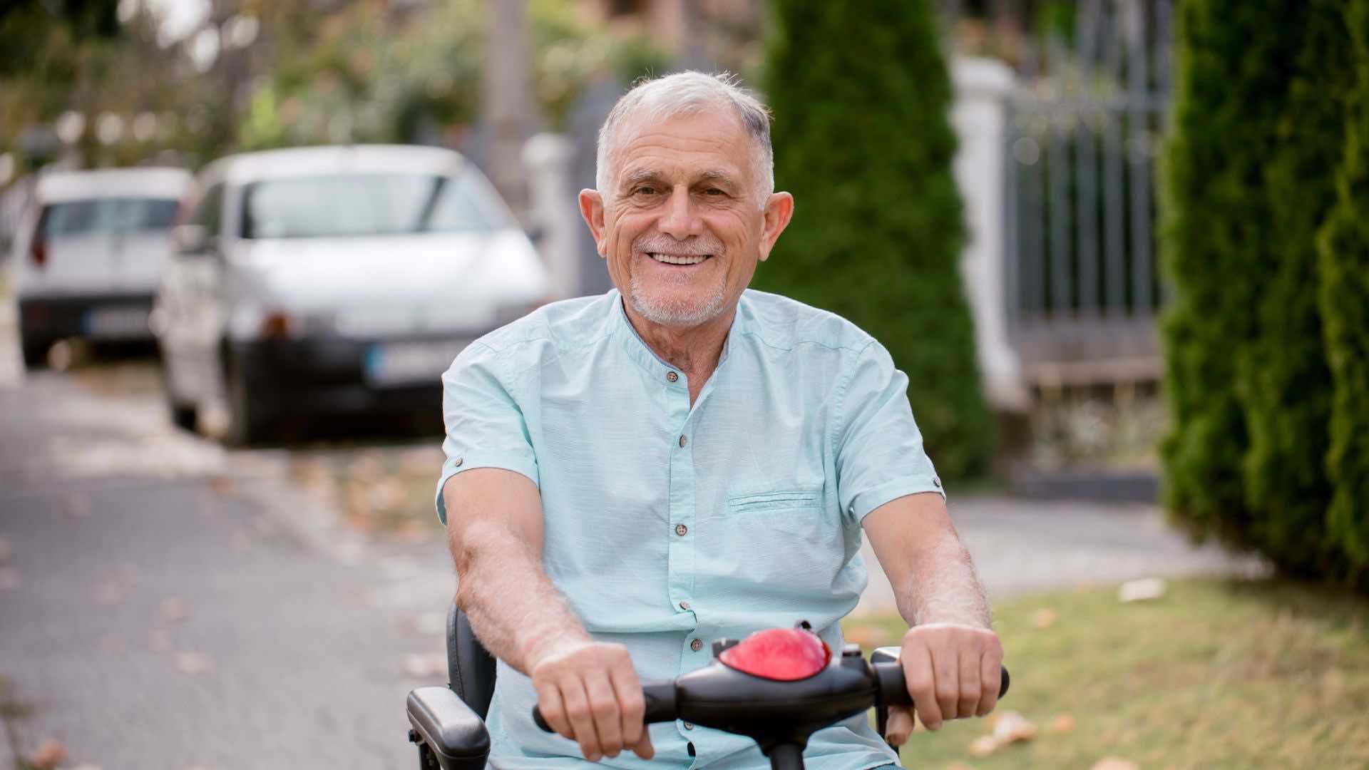 grandfather and scooter