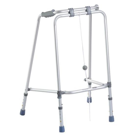 Folding walking frame with pull ball
