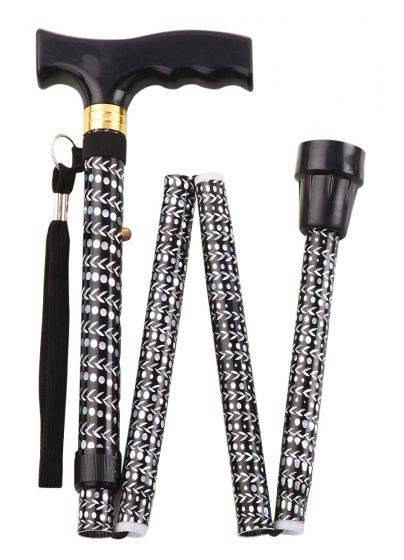 Folding walking cane red aidapt