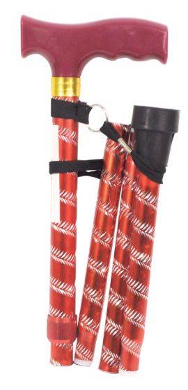 Folding walking cane red Aidapt